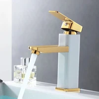 Bathroom Basin Faucet Stainless Steel Single Handle Hot and Cold Gold Mixing Tap  Household Modern Toilet Simple Tap Accessories 1