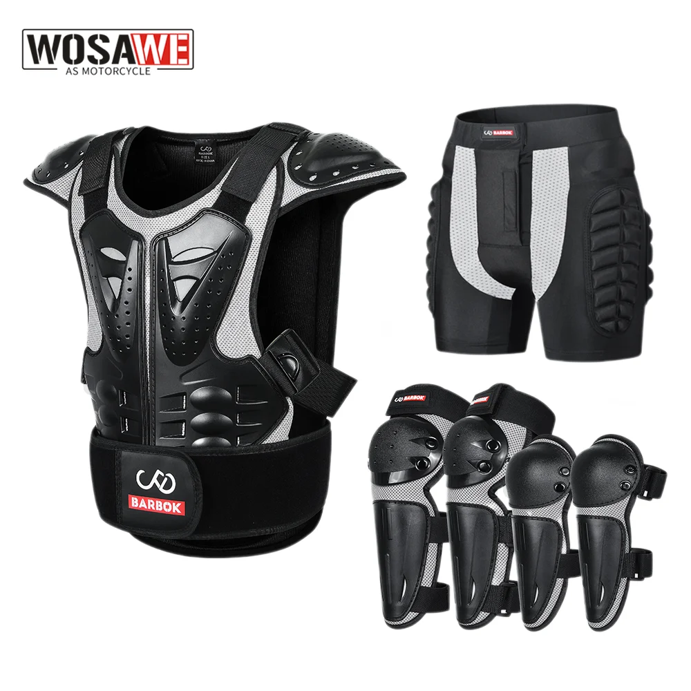 

For Height 1-1.6M Child Body Protector Motorcycle Waistcoat Armor Kids Motocross ATV Dirt Bike Chest Spine Knee Elbow Pad