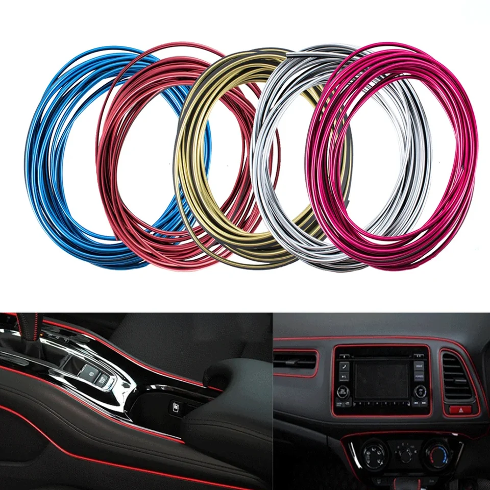 Tiras decorativas para coche, accesorios de estilismo para Interior y  Exterior, línea de moldura, Color rosa y morado - AliExpress