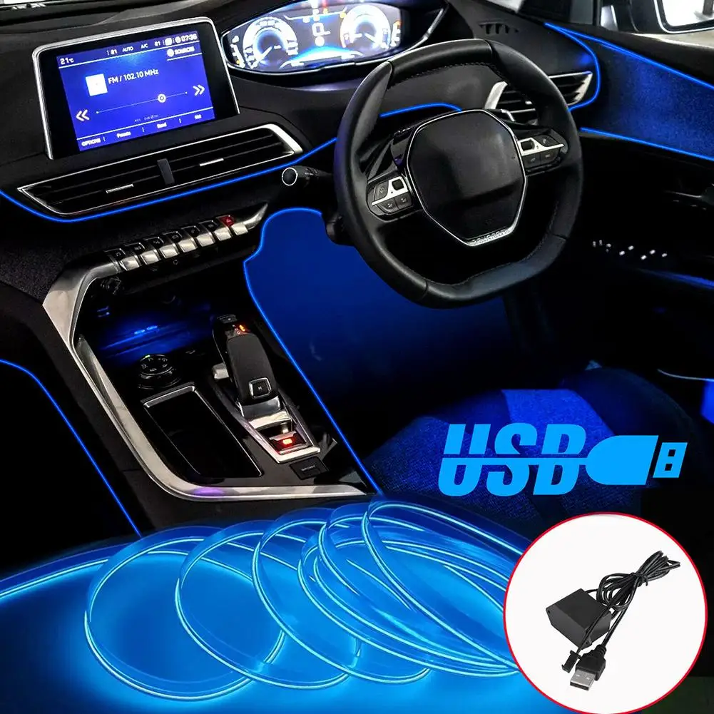 ڵ LED  Ʈ,  EL ̺  ŰƮ, ڵ ׸  ̾ Ʈ , DRL ׼, 12V 9.8FT, 2 