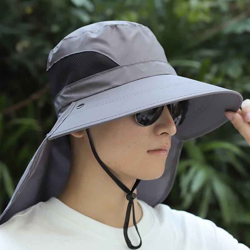 Sun Hats Sun Hat Fisherman Hat Bucket Hats Sunscreen Hats Camping Hats Summer Quick-drying Boonie Men Women Hat Outdoor Face Mask Wide Brim Bucket Hat Sun Protection for Fishing Hunting