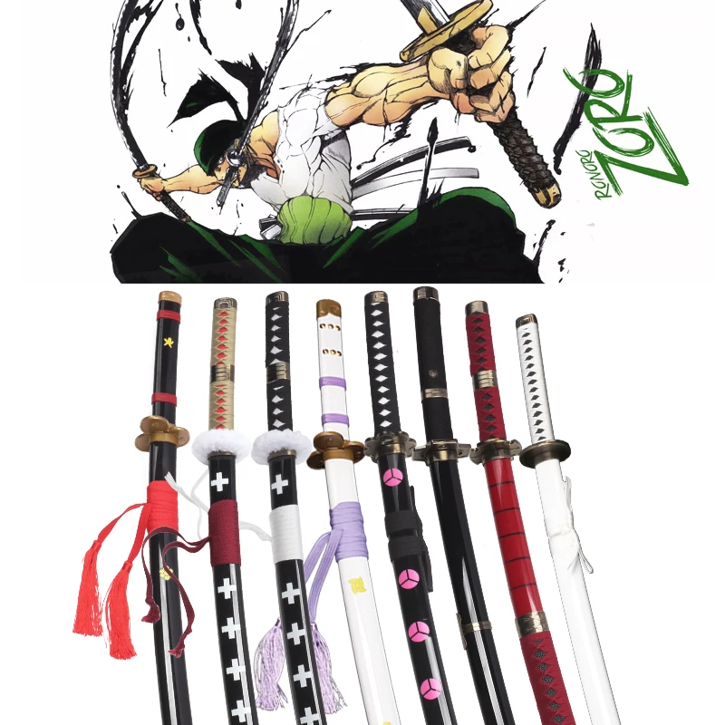 Zoro Sword 80cm Bamboo Wooden Katana Roronoa Zoro  Weapon Prop Cosplay Anime characters Gifts for Friend and Party Present 2