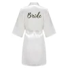 Robes de demoiselle d'honneur de mariée pour femmes, cadeaux de fête de mariée, robe d'équipe, vêtements de nuit en Satin de soie, Kimono, peignoir d'été Sexy