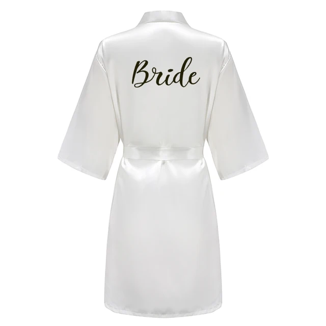Robes de demoiselle d'honneur de mariée pour femmes, cadeaux de fête de mariée, robe d'équipe, vêtements de nuit en Satin de soie, Kimono, peignoir d'été Sexy