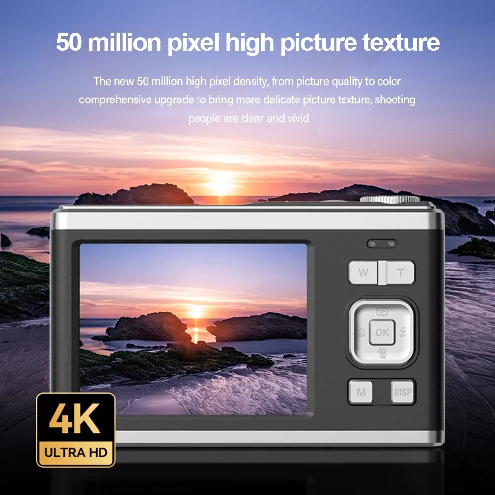 Auto Focus Digital Camera 2.88 Inch Video Camera 50MP 4K 16X Zoom Gifts Dual Screen Selfie For Kids Adults Teenagers Students 2