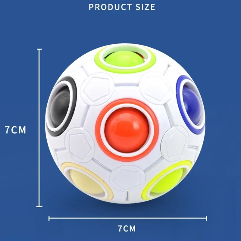 Magic Rainbow Puzzle Ball Creative Magic Spheric Cube Antistress Fidgets Toys for Children Adults Stress Relief Ball 3D Toy