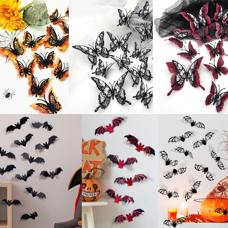  4 Size Monarch Butterfly Decor Halloween Butterfly Wall Decor  Magnetic Butterfly Decoration 3D Monarch Butterfly Wall Decal for Craft  Home Wall Wedding Bedroom Decoration(Purple,24 Pieces) : Home & Kitchen