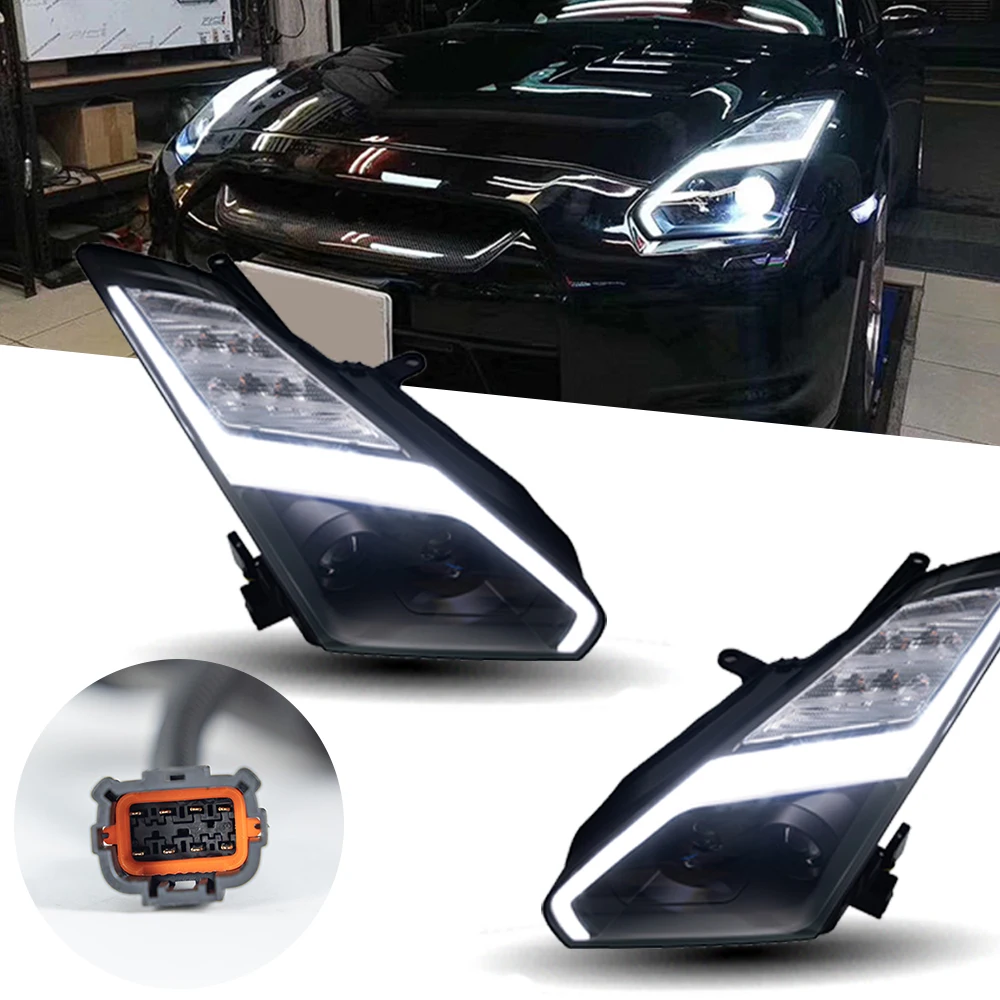 HeadlightForNissanGTRLEDHeadlights20072014GTRHeadLampCar