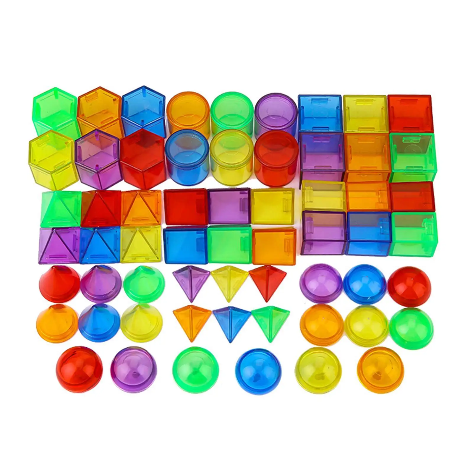 60 Pieces 3D Shapes Light Table Toys Geometric Shapes for Kids for Children