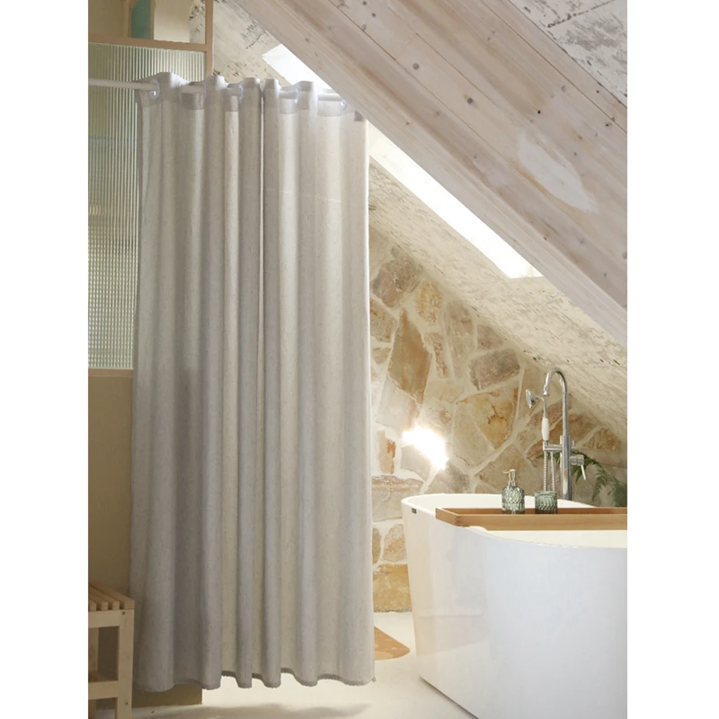 Cortina de ducha impermeable no en-2023 con agujero romano, cortinas de  partición, tela antimoho, accesorios de baño, hogar, nuevo