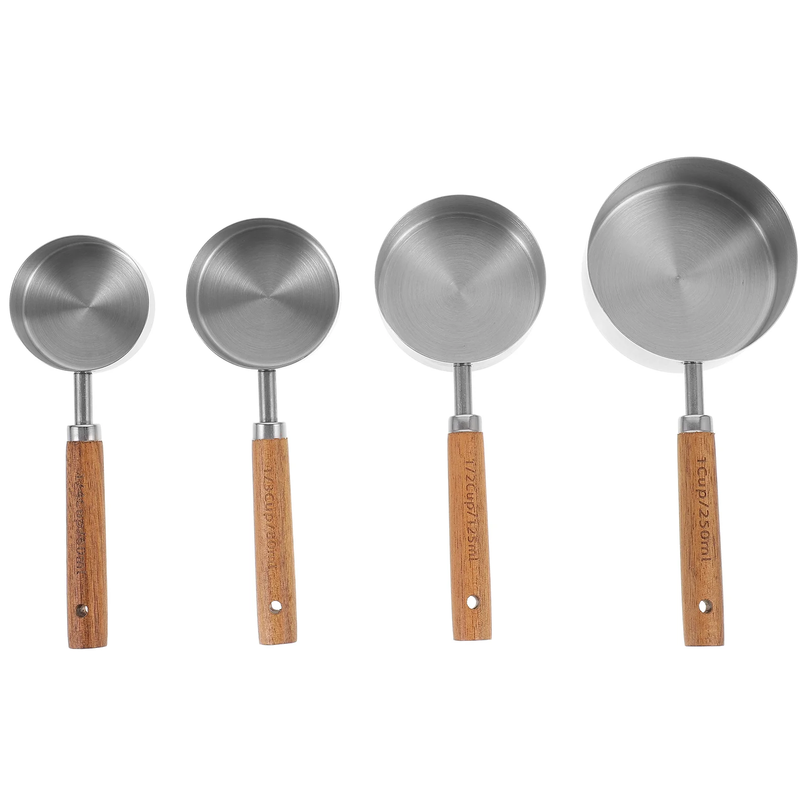 

1 Set of Baking Measuring Cup Wooden Handle Kitchen Measuring Cups with Handles Baking Measurers