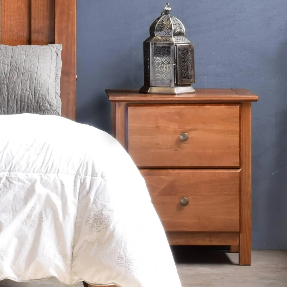 Shaker 2-Drawer Bedside Nightstand, Solid Wood