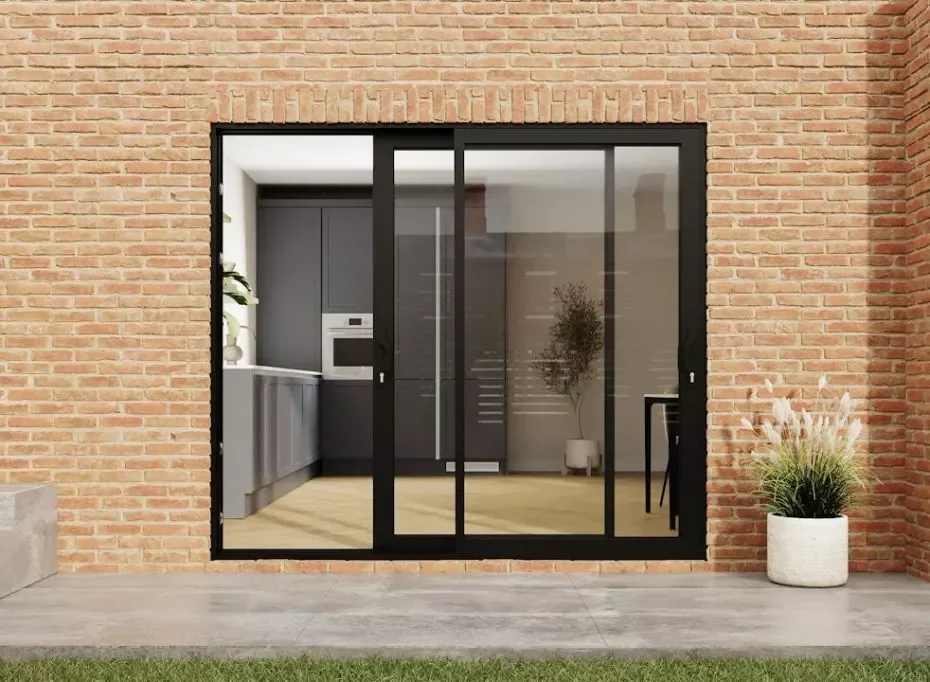 DN Home Door Apartment Waterproof Patio Door Aluminum Profile Double Panel Tempered Glass Sliding Doors