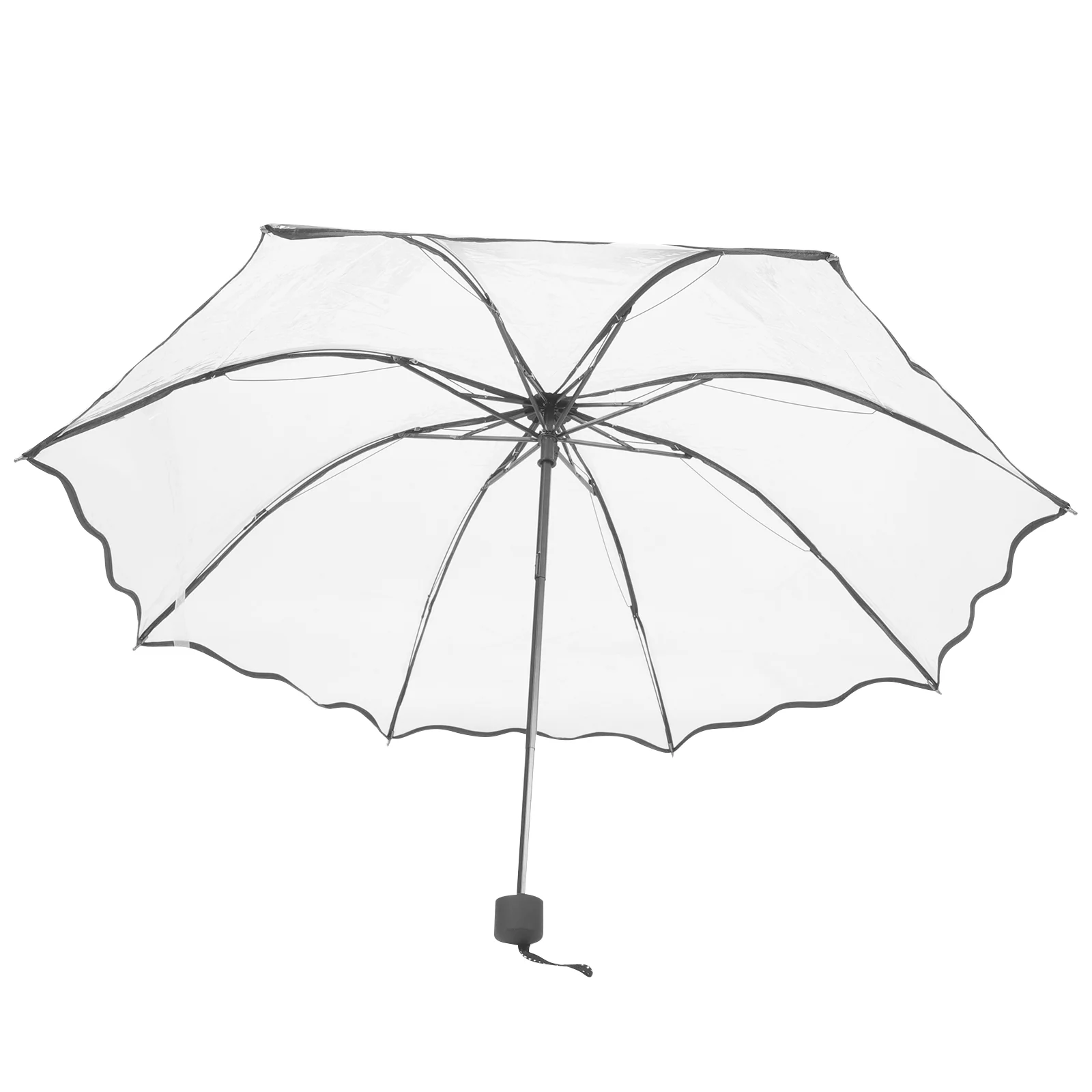 Multicolor Folding Transparent Umbrella All Weather Travel Essentials Compact Sun Rain Lightweight Sturdy Metal Handle Outdoor