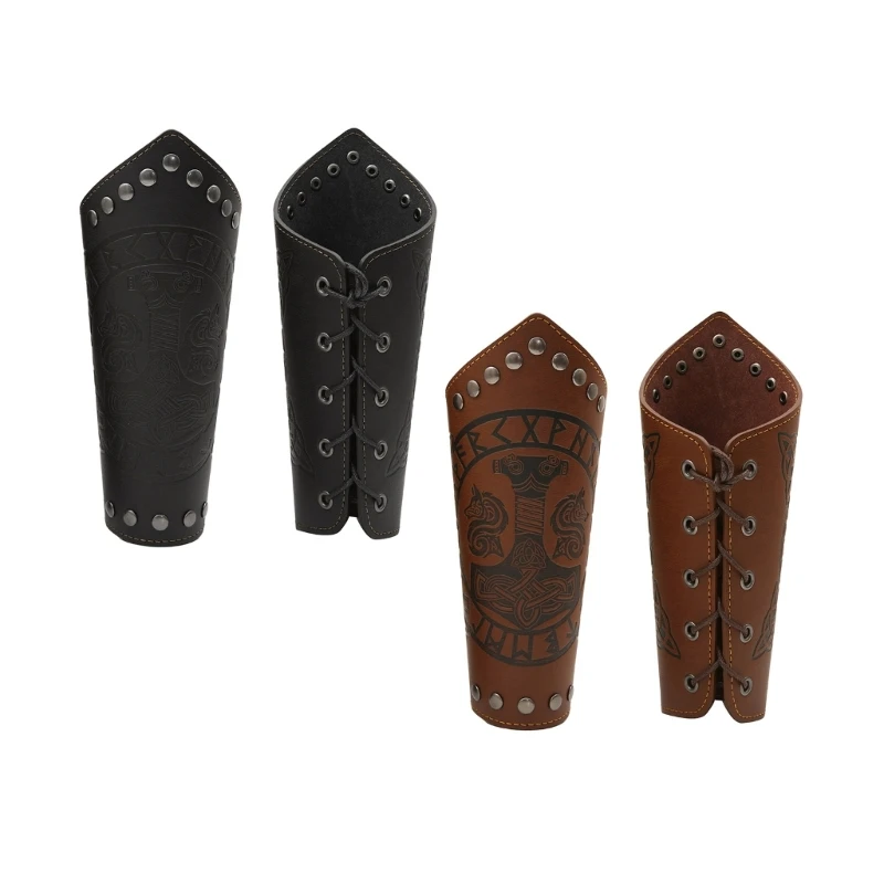 

Leathers Gauntlet Wristband Wrist Armors PU Bracers Medieval Vambrace Bracers Gauntlet ArmGuards Unisex