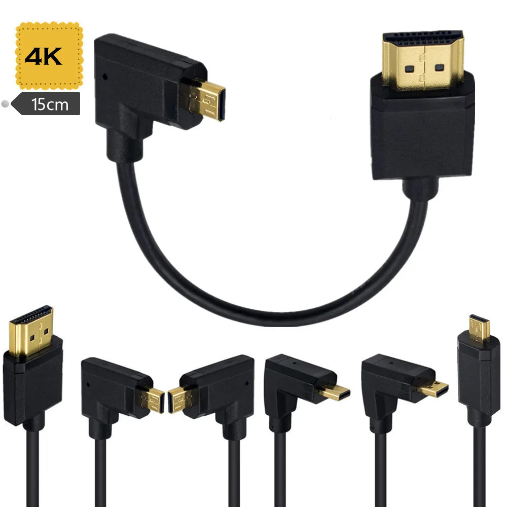 4K * 2K 60Hz HDMI 호환 마이크로 HDMI 호환 90도 고화질 고속 초..