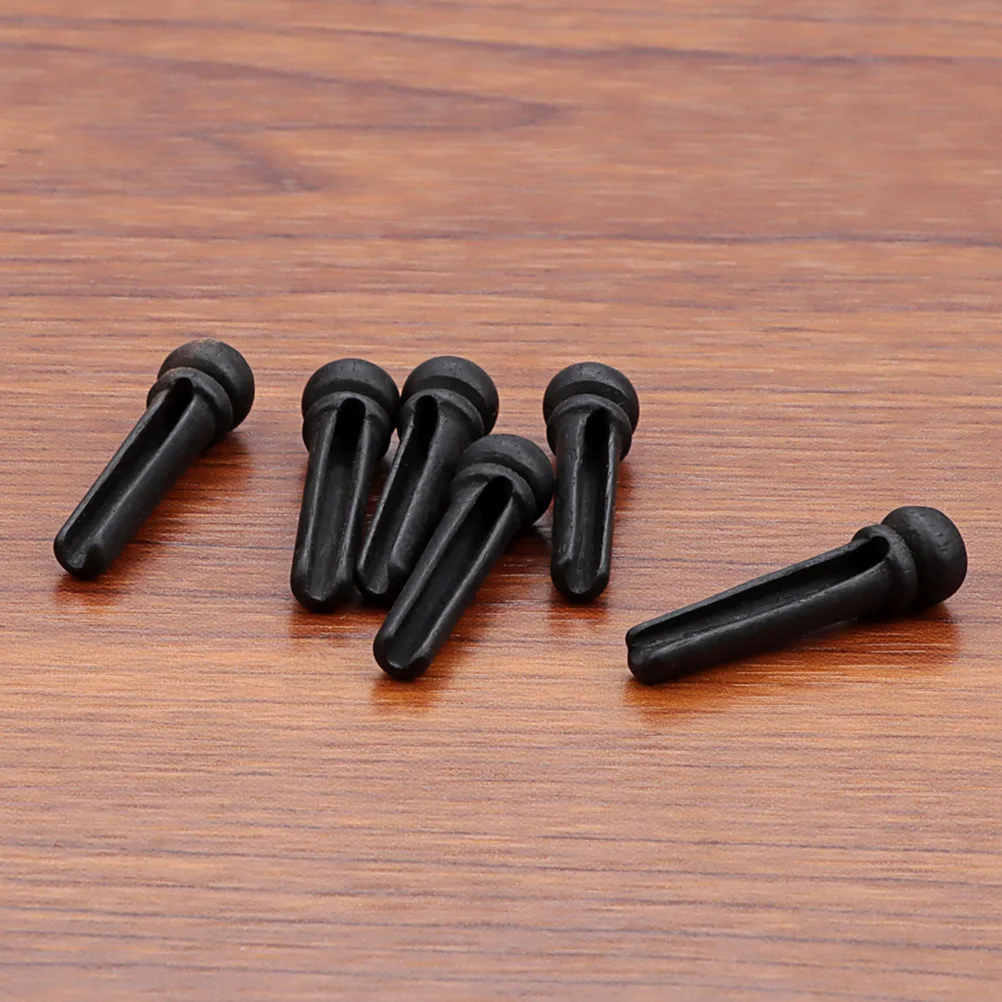 

6 Pcs Ebony White Shell Pins Guitar Bridge Peg Tuning Component Saddle Fixed Cones Pegs Wooden Replacement Accessories