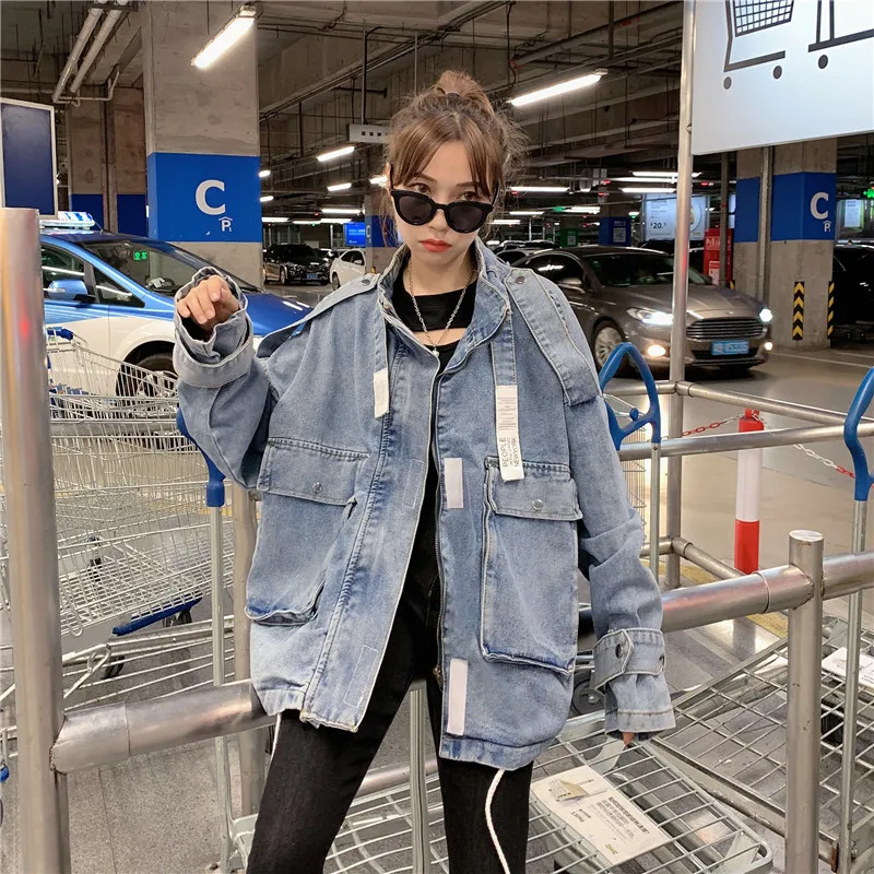 

2023 Spring And Autumn New Korean Workwear Denim Jacket Loose Versatile Casual Top Free Shipping