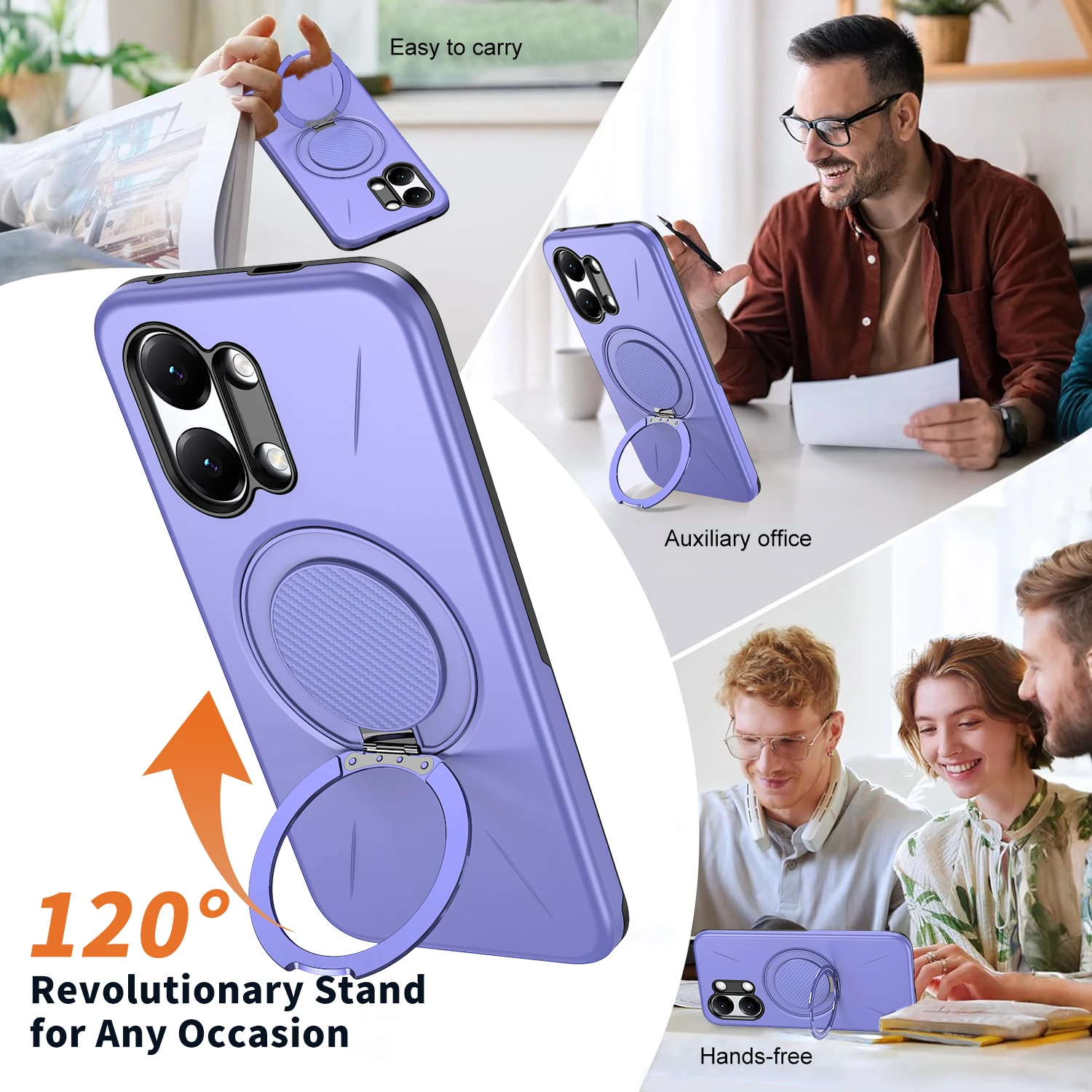Luxury 360° Rotating Holder Shockproof Phone Case with Stand and Bracket Cover