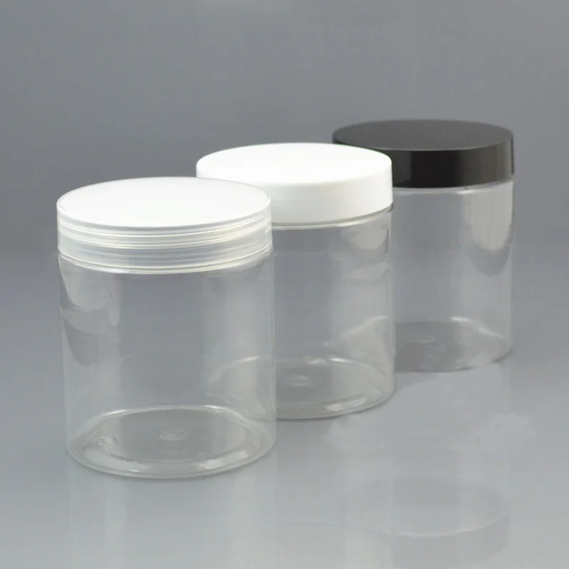 

200/250grams clear PET Jar pot black white clear lid cream mask gel essence gel mlisturizer emulsion wax skin care packing