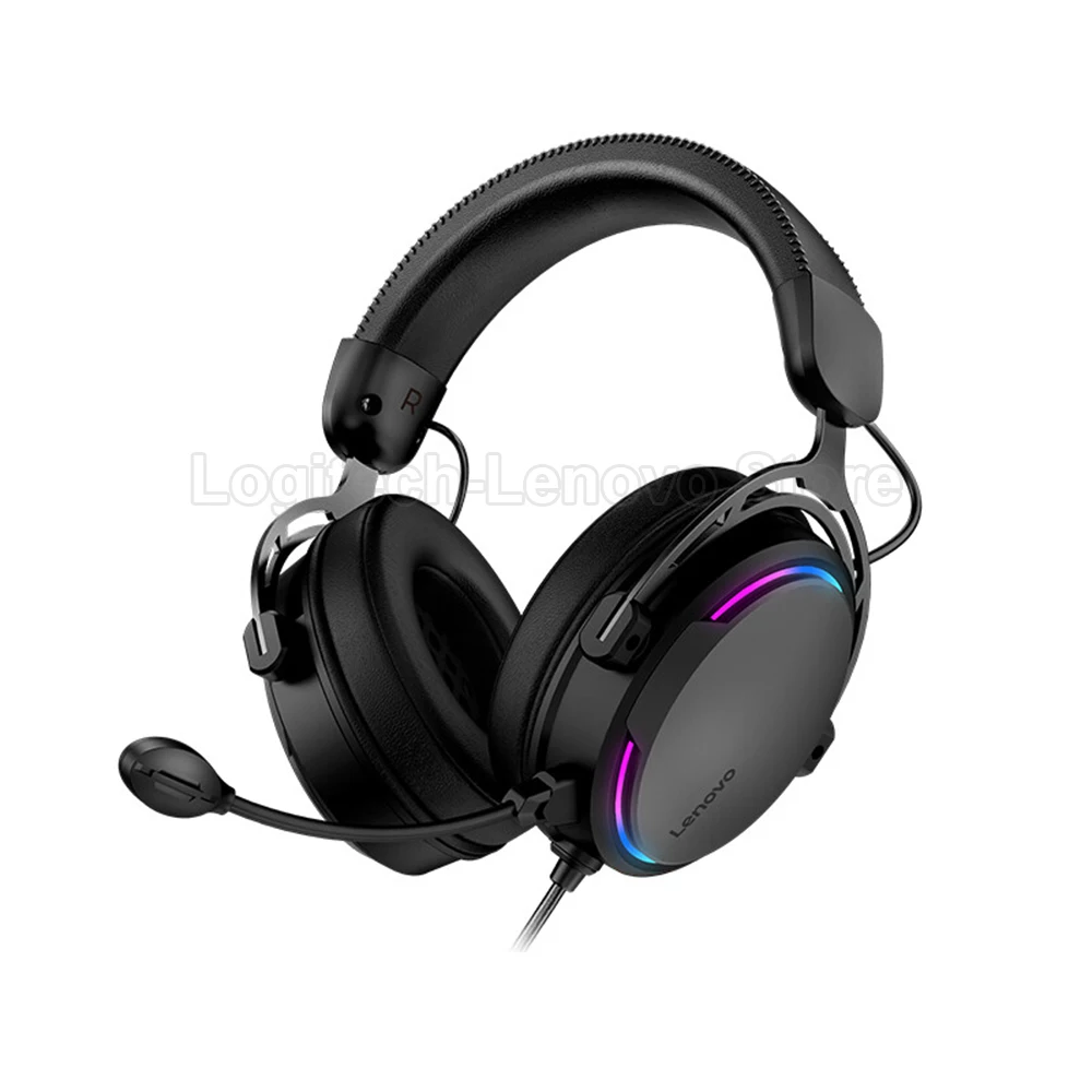 Lenovo X370 Wired Game Headset with RGB Lighting C Media Hard Decoding Chip 30DB High Sensitivity Microphone 50mm Dynamic Coil
