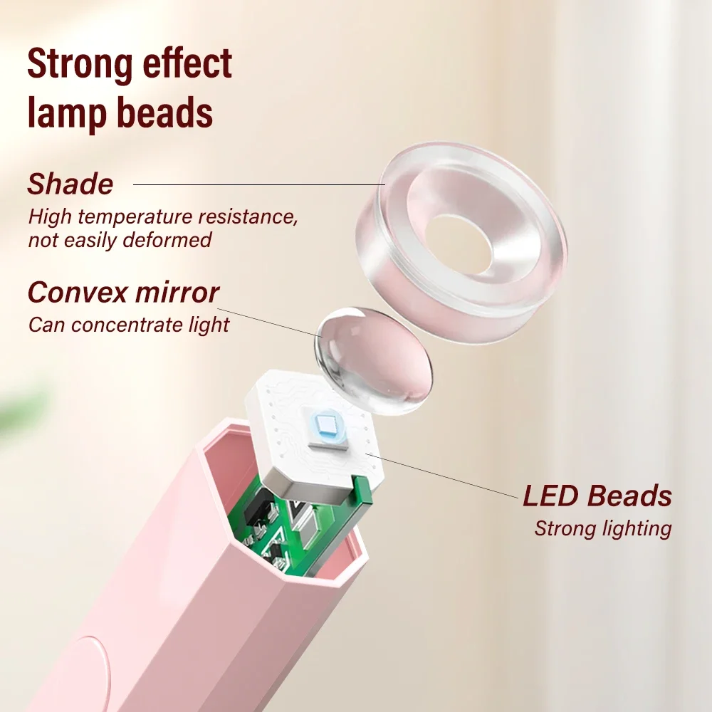 편리한 휴대용 네일 건조기 램프 UV/LED 네일 경화 모든 젤 폴리쉬 네일 아트 도구 USB 충전식 퀵 드라이 네일 램프