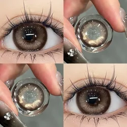 Brown Contact Lenses - Colorful Korean Fashion Yearly Makeup Lens Set (2pcs) (Black Swan Brown)