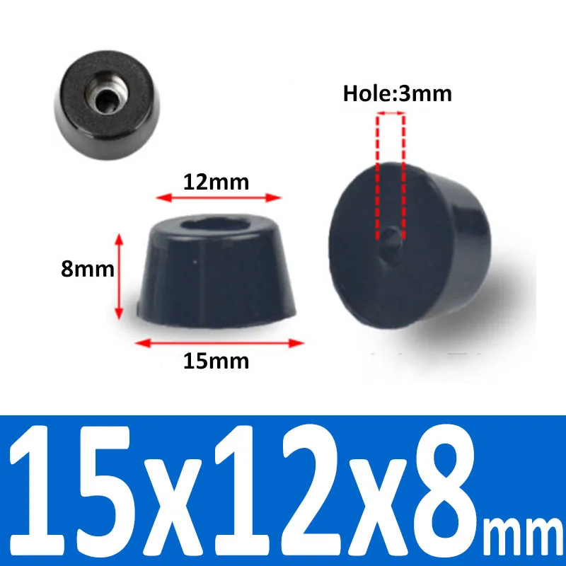 Black Synthetic Rubber Non-Slip Table Foot Pads with Gasket for Furniture and Speakers (4/8/10/20 Pcs)