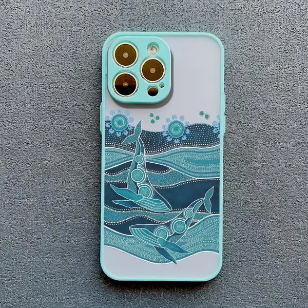 Ozeanwal-Quallen-Handyhülle mit handbemaltem Muster für iPhone 14 11 12 13 15 Plus Mini Pro Max 7 8 Plus SE 2020 X XR XS Cover – Detail 5