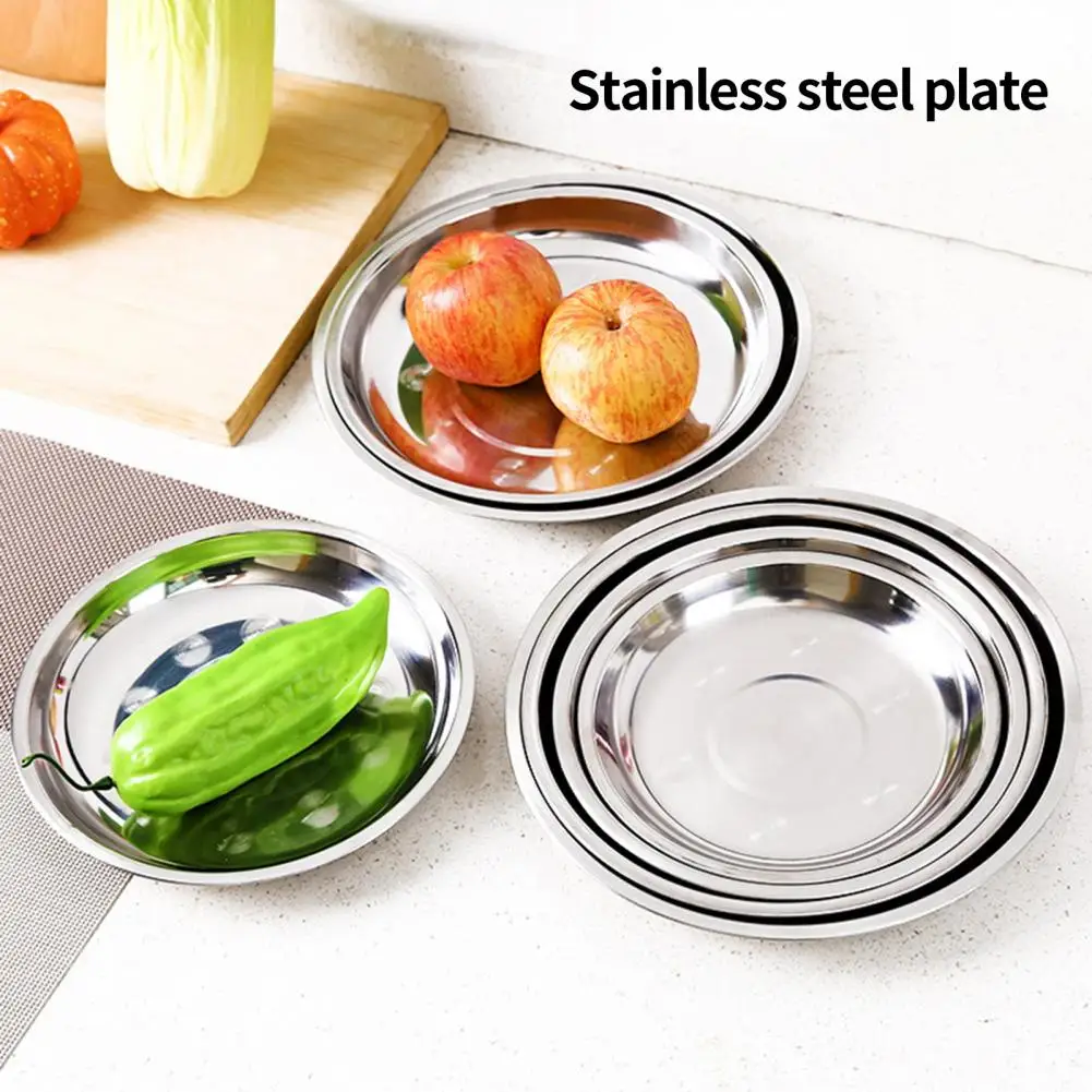 Tableware Useful Stainless Steel Serving Tray Space-saving Grill Plate Fashionable Kitchen Supplies