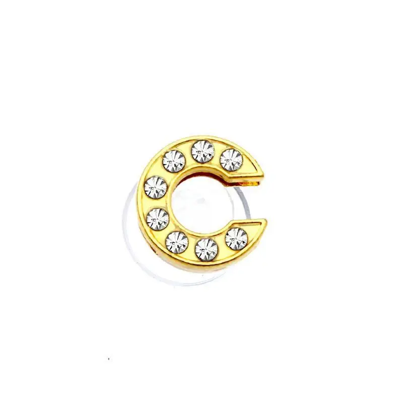 Goldene Buchstaben Kristall Diamant Legierung Charms Zubehör Mode Weiche PVC Schuhe Schnalle Kinder Dekoration Design Großhandel 1 Stücke – Detail 11