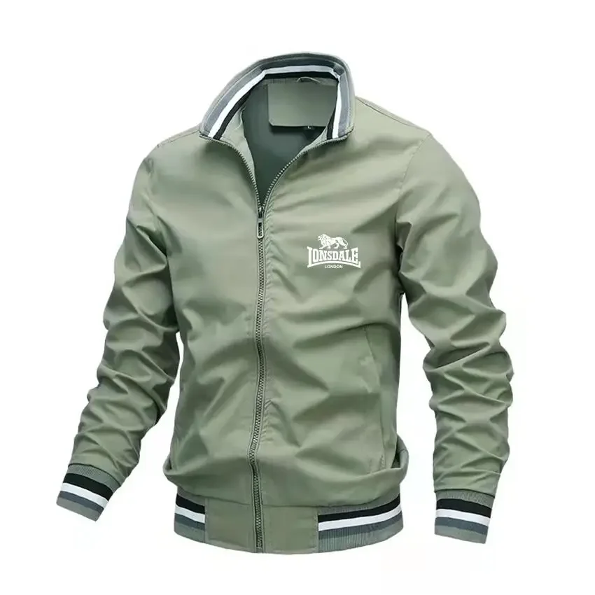 thumbnail image 1 of Chaqueta de aviador con cuello alto y logotipo de LONSDALE 2023, chaqueta de béisbol informal y ajustada para hombre, última moda de primavera, chaqueta de alta calidad, 1 of 4