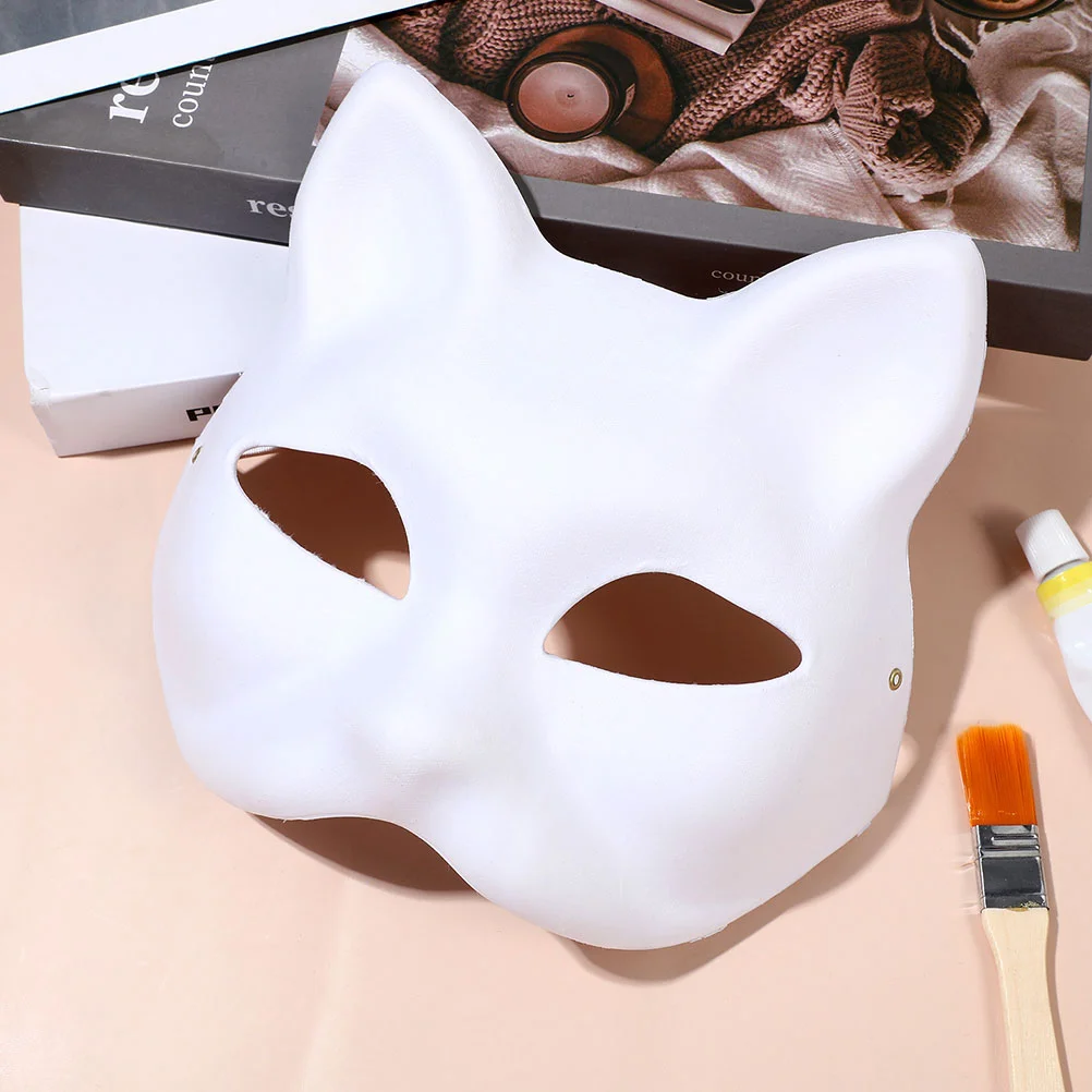 6 Pcs Blank Mask Kids Stage Performance Puntelli Maschere Verniciabili Fai Da Te Pulp Halloween Costume Face Paper Party
