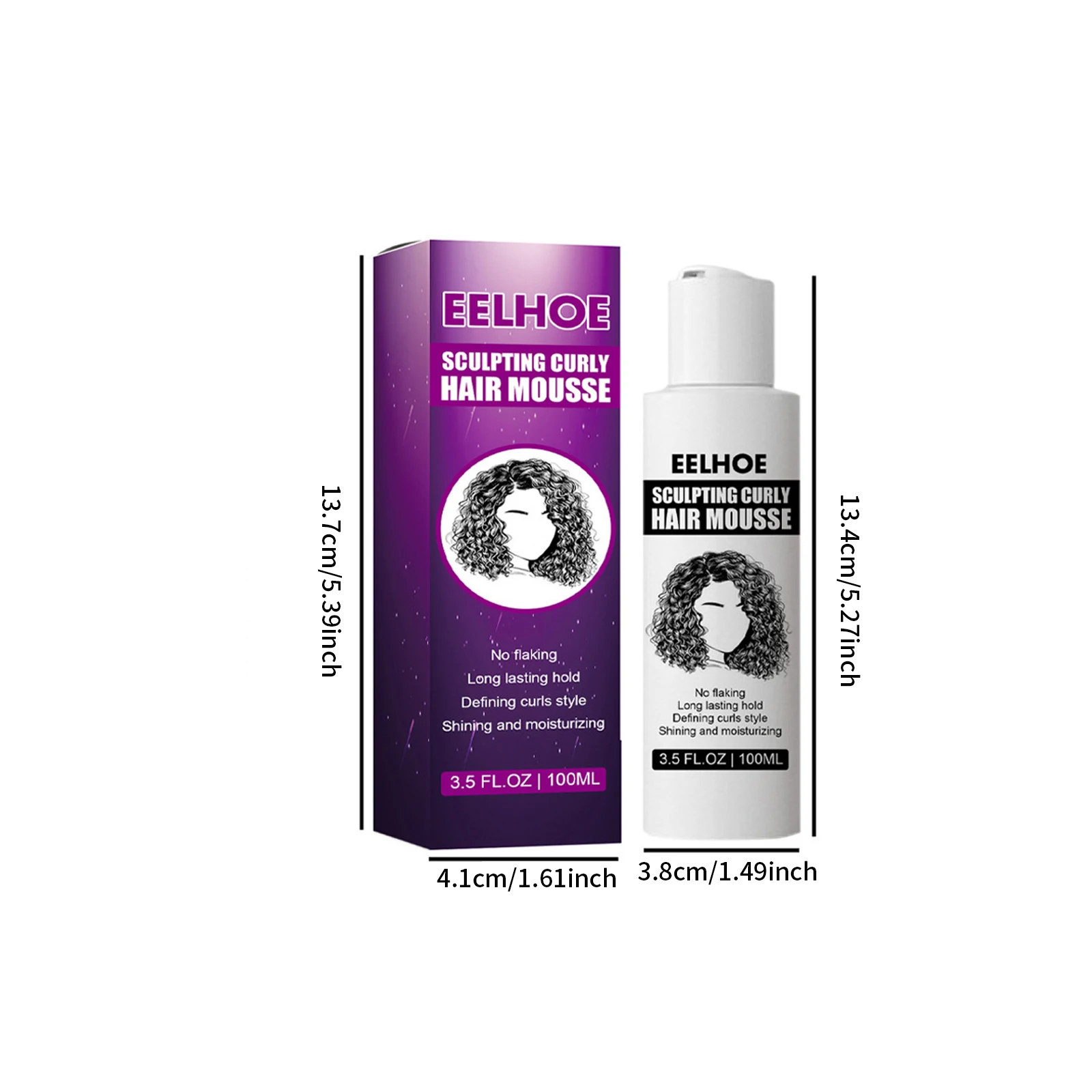 100ml Sculping Curly Hair Mousse Persistently Maintain Curls Enhance Glossiness Moisturize Fluffiness Shape Hairstyles Elastin