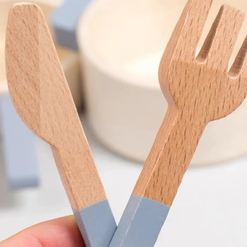Natural Wood Children'S Preschool Toys Fruits And Vegetables Simulation Play House Kitchenware Cognitive Wooden Model Toys Gift