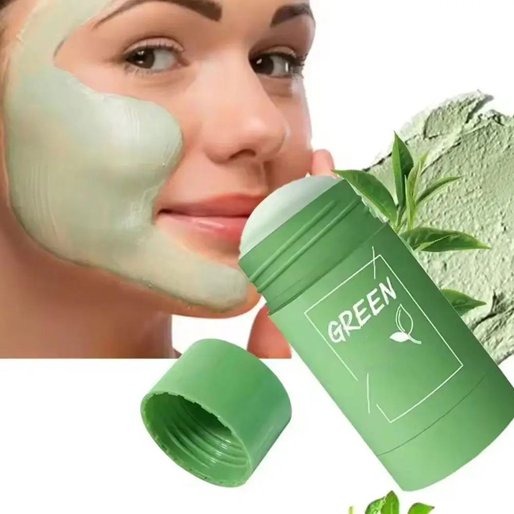 

40g Green Tea Remove Blackheads Acne Deep Moisturizing Mask Solid Oil Skin Mask Control Care Clay Cleansing Puri I9D6