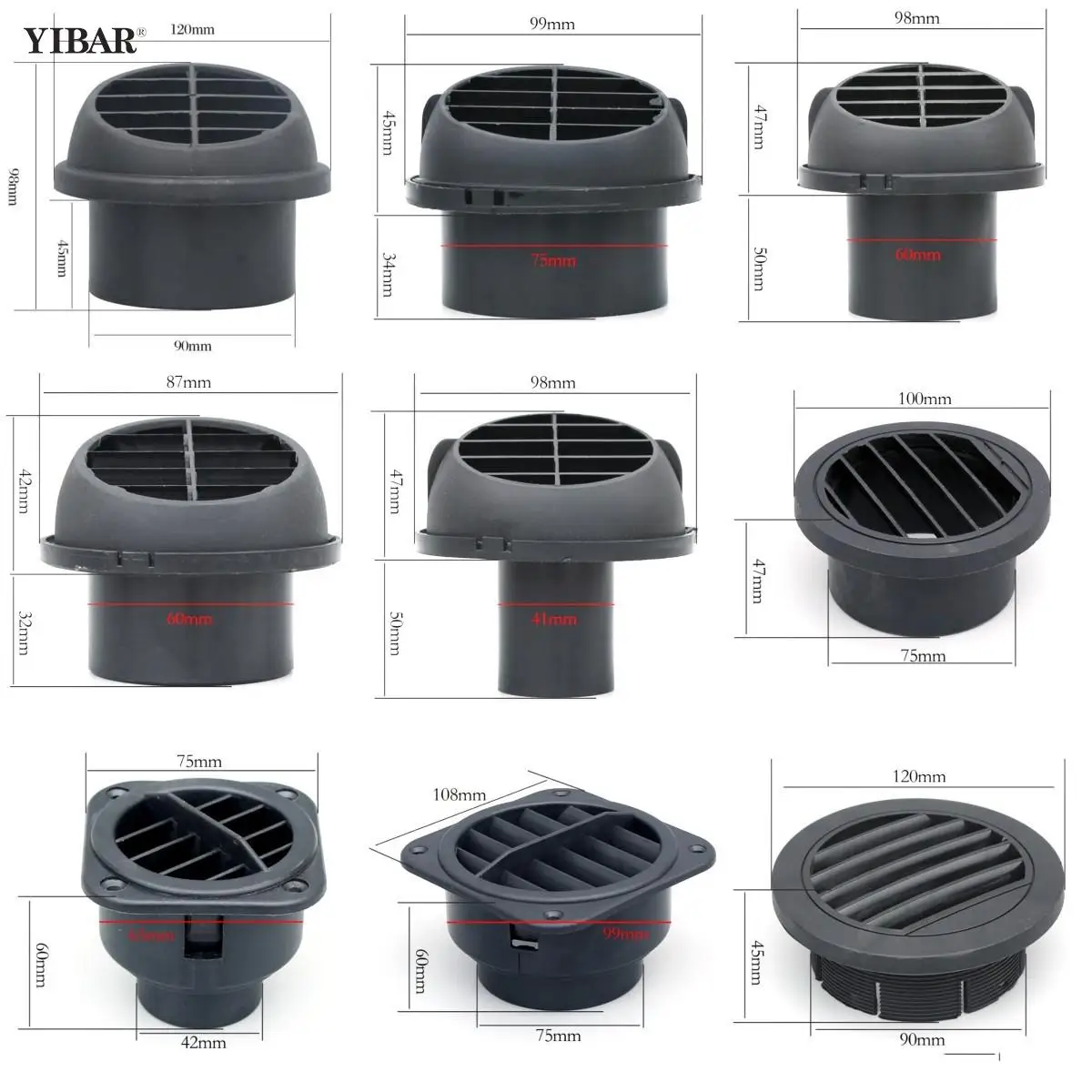 Air Vent Ducting T L Y Piece Elbow Pipe Outlet Exhaust Connector Joiner For Diesel Parking Heater Accessory