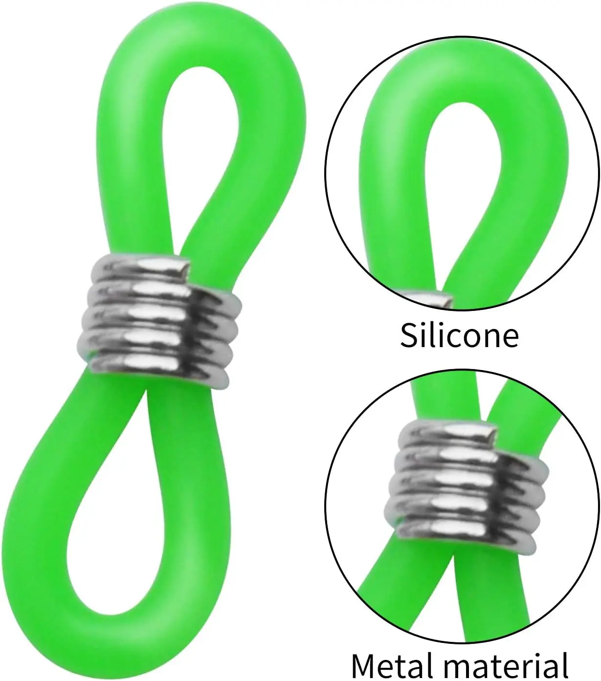 50 stücke verstellbare Gummi-Brillen-Loop-End-Anschlüsse für Anti-Rutsch-Brillen halter Halskette Kette Schmuck herstellung Lieferungen – Detail 3