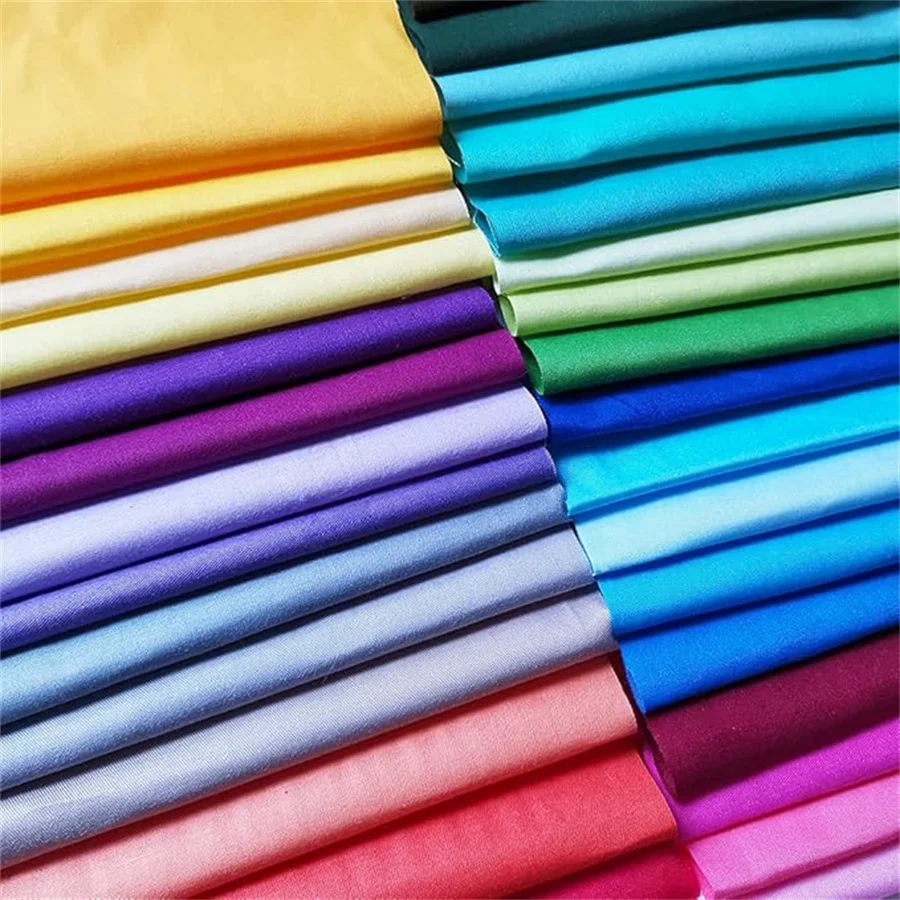 50-Piece Solid Color Quilted Cotton Fabric Set - Pre-Cut Squares for DIY Crafting and Sewing