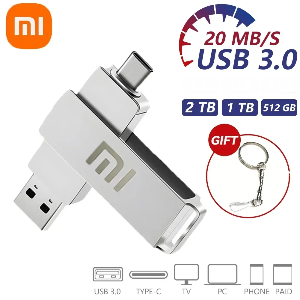 

USB-флеш-накопитель XIAOMI 2 в 1, USB 3,0, 1 ТБ