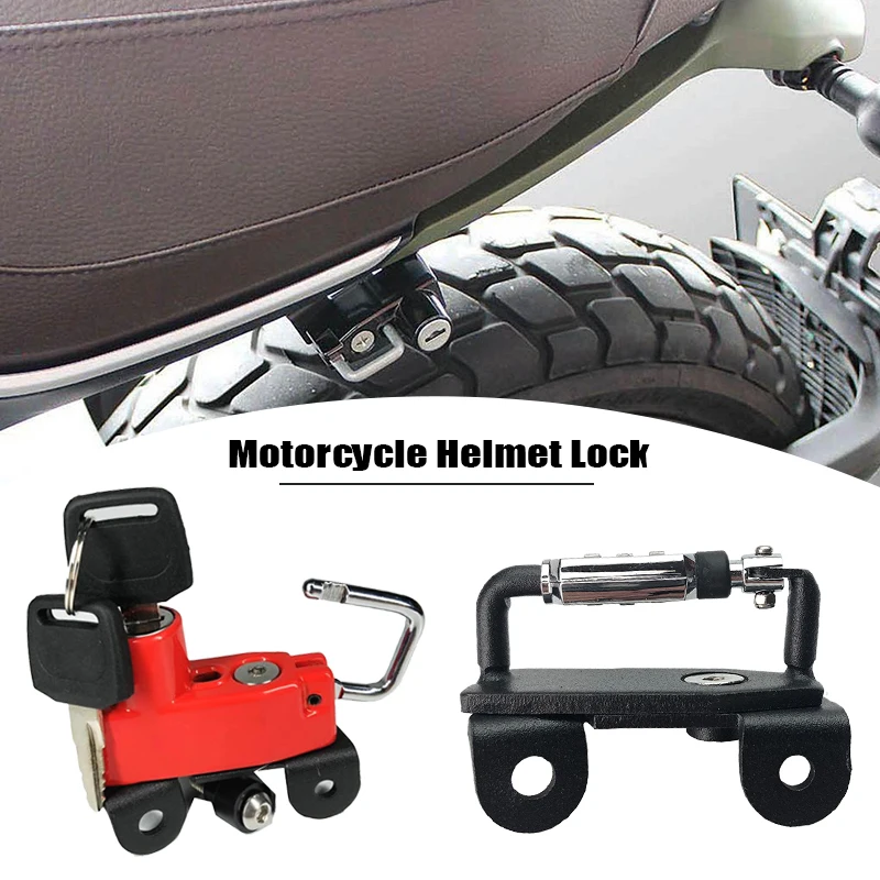 Motorcycle Helmet Lock Mount Hook Anti theft Security with 2 Keys