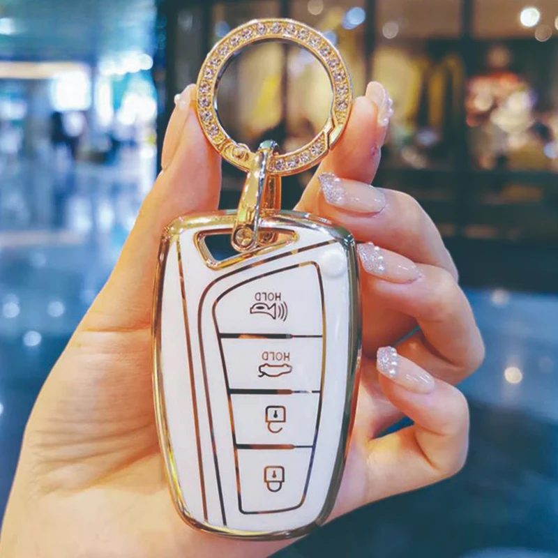 Чехол для автомобильного ключа из ТПУ для Hyundai Genesis 2013 2014 2015 2016 Santa Fe Equus Azera Fob DM Ix45 Genesis L110 G80 greathg