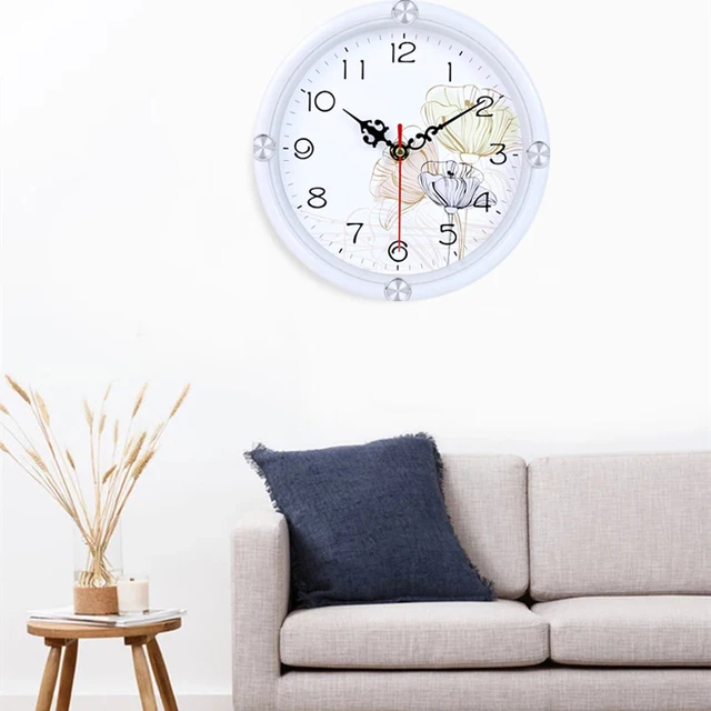 Kis Falóról Fehér Virág Minimalizmus All-Match Keret Csendes Kvarc Lógott, Páros Órák Nappali Otthoni Dekoráció Művészete - Image 2