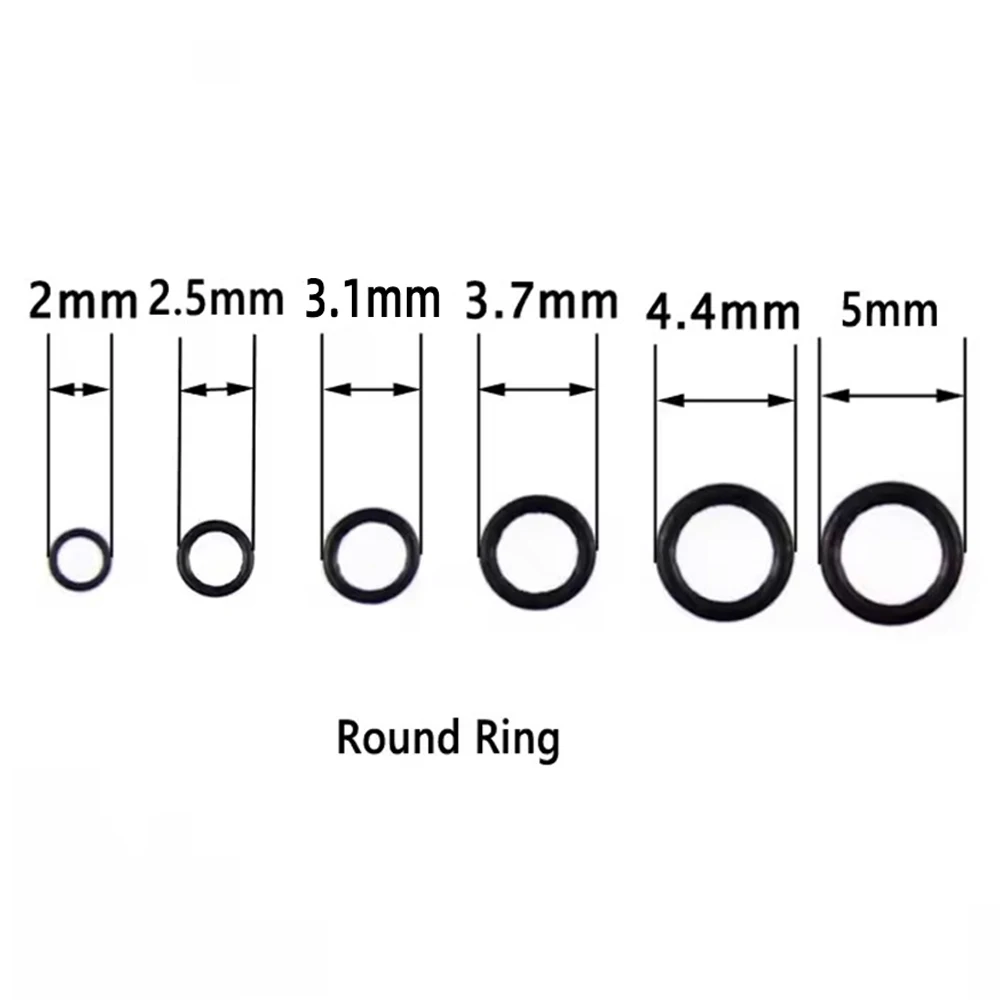 30개/50개 플랫 라운드 무광 블랙 O 링 잉어 낚시 장비 터미널 엔드 태클 액세서리 2mm 2.5mm 3.1mm 티펫 리그 링