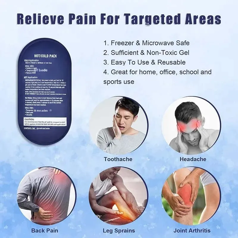 Portable Flexible Ice Pack for Pain Relief - Reusable Gel Pack for Knee, Shoulder, Ankle Back, and More - Bendable for Customize