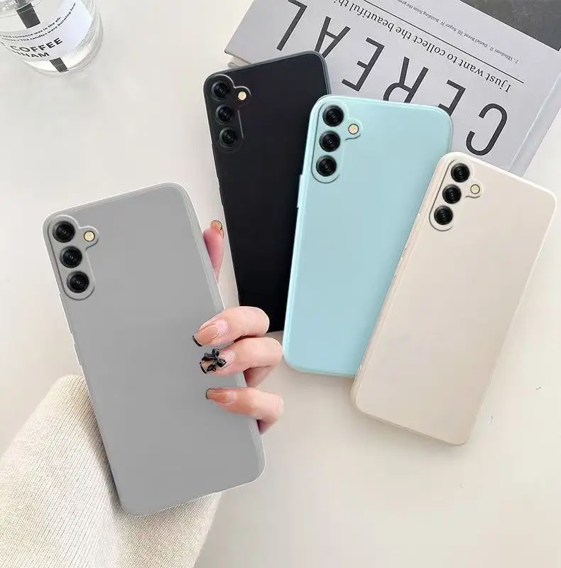 Custodia per telefono in silicone liquido per Samsung Galaxy A15 A25 A35 A55 A05 A05S A 15 25 35 55 Custodia posteriore per telefono con armatura morbida colorata caramella - immagine 2
