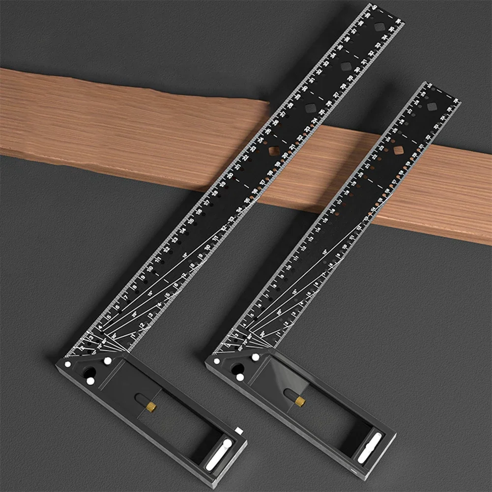 Multifunctional Right Angle Ruler 90 Degree Multi-Holes High Carbon Steel Angle Ruler Woodworking Lines Drawing