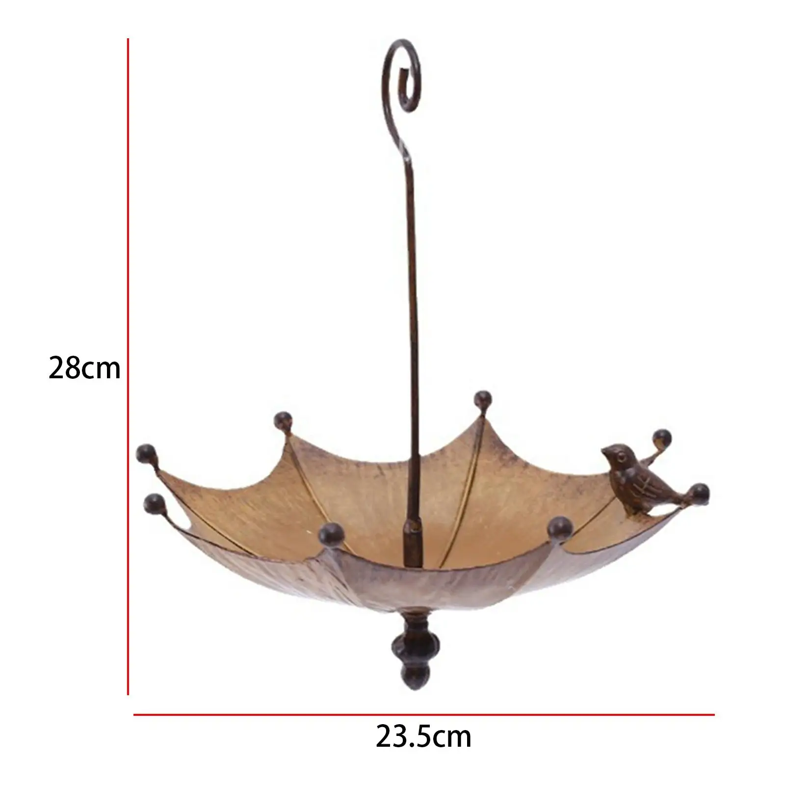 Umbrella Bird Feeder Hanging Brown Bird Food Holder for Outdoor Yard Outside