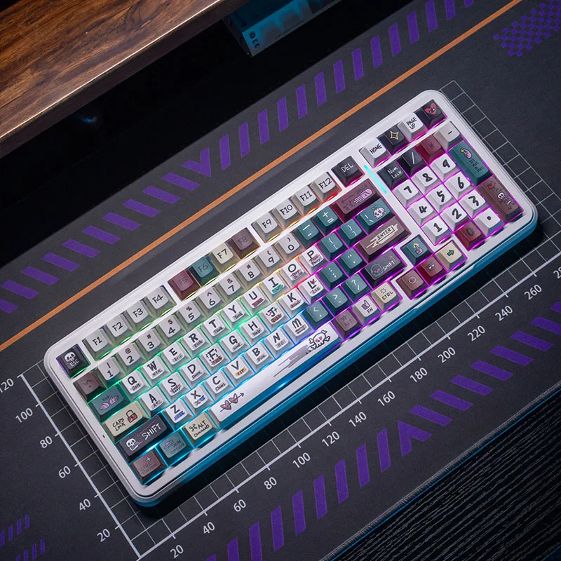 Echome-pbt Custom Retro Keyboard Cap Grupo Rua Graffiti Tema Perfil Cereja Acessórios Teclado Mecânico - Imagem 4