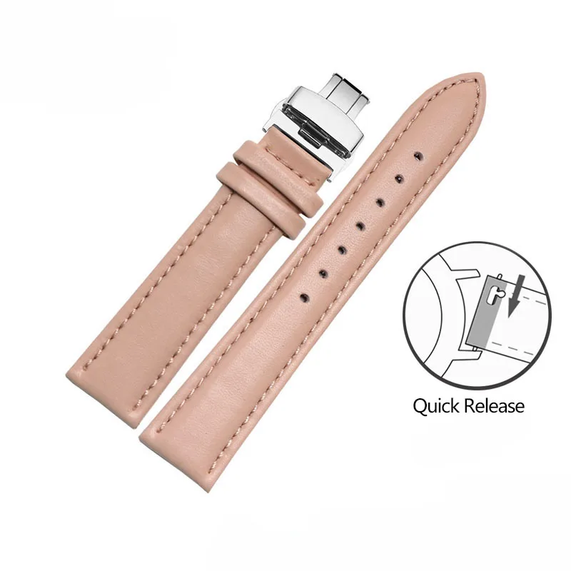 

20mm Genuine Leather Fashion Watchband Quick Release Strap Bracelet